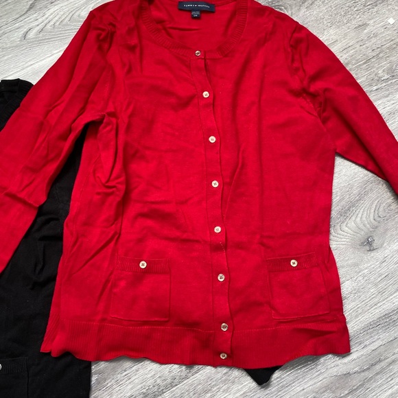 2 Tommy Hilfiger Cardigans red and black - Picture 3 of 6
